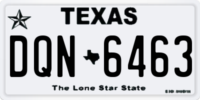 TX license plate DQN6463
