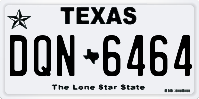 TX license plate DQN6464