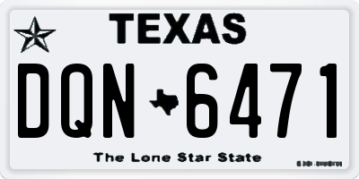 TX license plate DQN6471