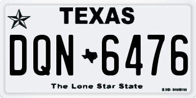 TX license plate DQN6476