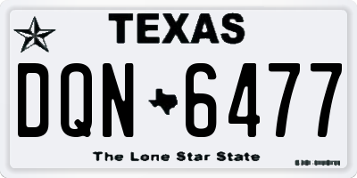 TX license plate DQN6477