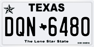 TX license plate DQN6480