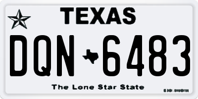 TX license plate DQN6483