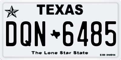 TX license plate DQN6485