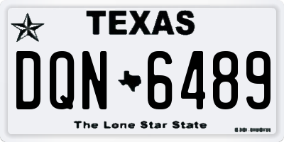 TX license plate DQN6489