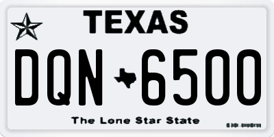 TX license plate DQN6500