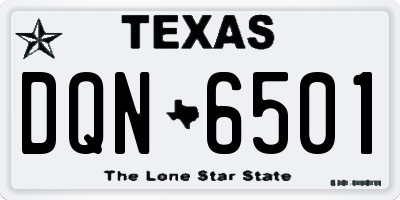 TX license plate DQN6501