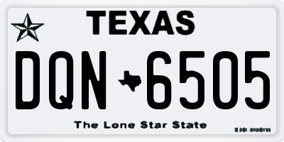 TX license plate DQN6505