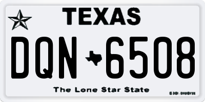 TX license plate DQN6508