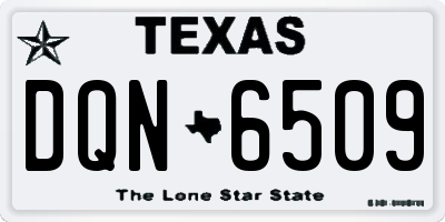 TX license plate DQN6509