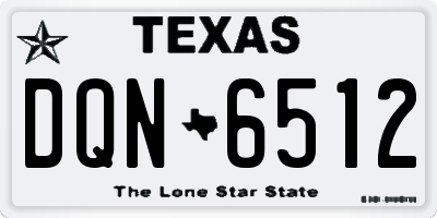 TX license plate DQN6512