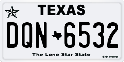 TX license plate DQN6532