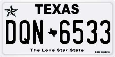 TX license plate DQN6533