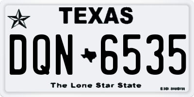 TX license plate DQN6535