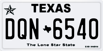 TX license plate DQN6540