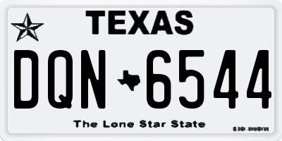 TX license plate DQN6544