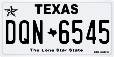 TX license plate DQN6545