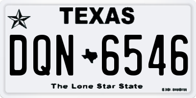 TX license plate DQN6546