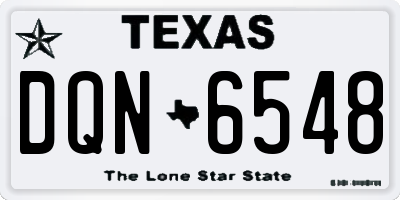 TX license plate DQN6548