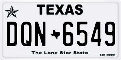 TX license plate DQN6549