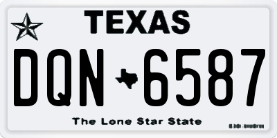 TX license plate DQN6587