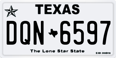 TX license plate DQN6597