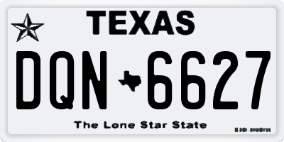 TX license plate DQN6627
