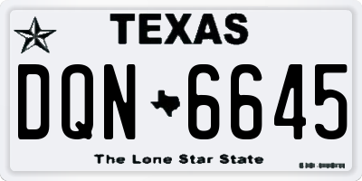 TX license plate DQN6645