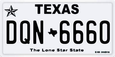 TX license plate DQN6660