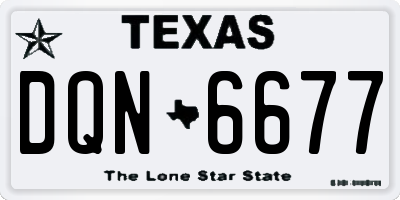 TX license plate DQN6677