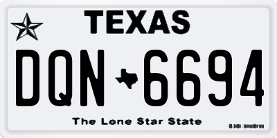 TX license plate DQN6694