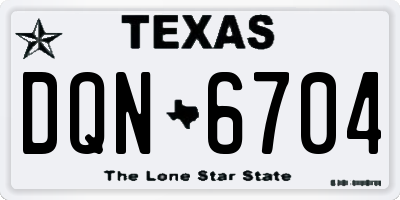 TX license plate DQN6704