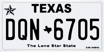 TX license plate DQN6705
