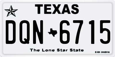 TX license plate DQN6715