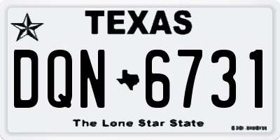 TX license plate DQN6731