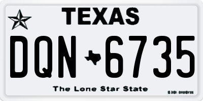 TX license plate DQN6735