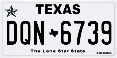 TX license plate DQN6739