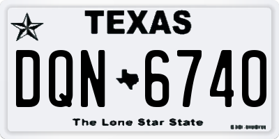 TX license plate DQN6740