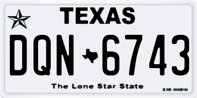 TX license plate DQN6743