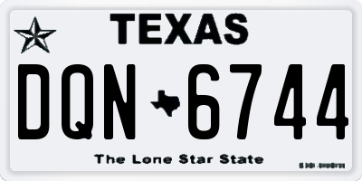 TX license plate DQN6744