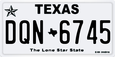 TX license plate DQN6745