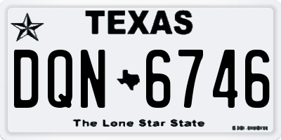 TX license plate DQN6746