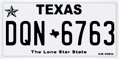 TX license plate DQN6763