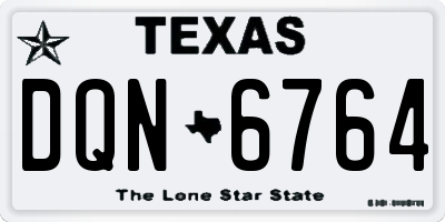 TX license plate DQN6764