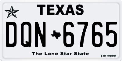 TX license plate DQN6765