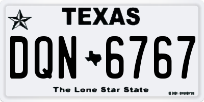 TX license plate DQN6767