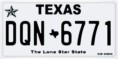 TX license plate DQN6771