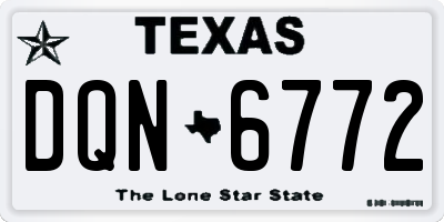 TX license plate DQN6772