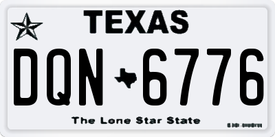 TX license plate DQN6776