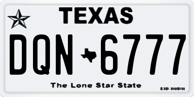TX license plate DQN6777